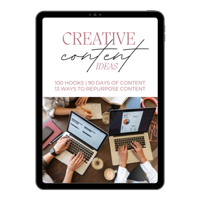 Creative Content Ideas:100 Hooks and 90 Days of Content (With Resell Rights)